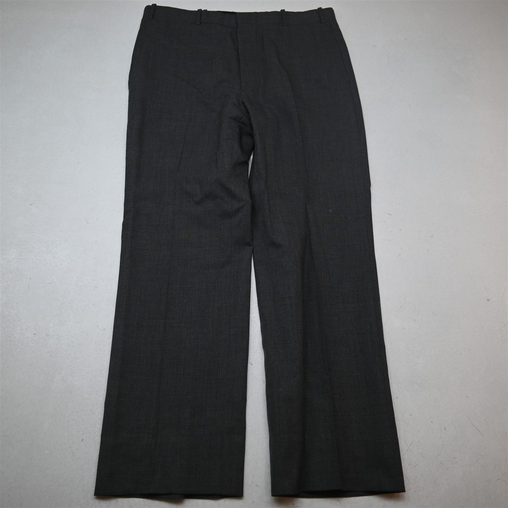 Vtg Bespoke 32x29 Gray Wool Flat Front Classic Dress Mens Pants